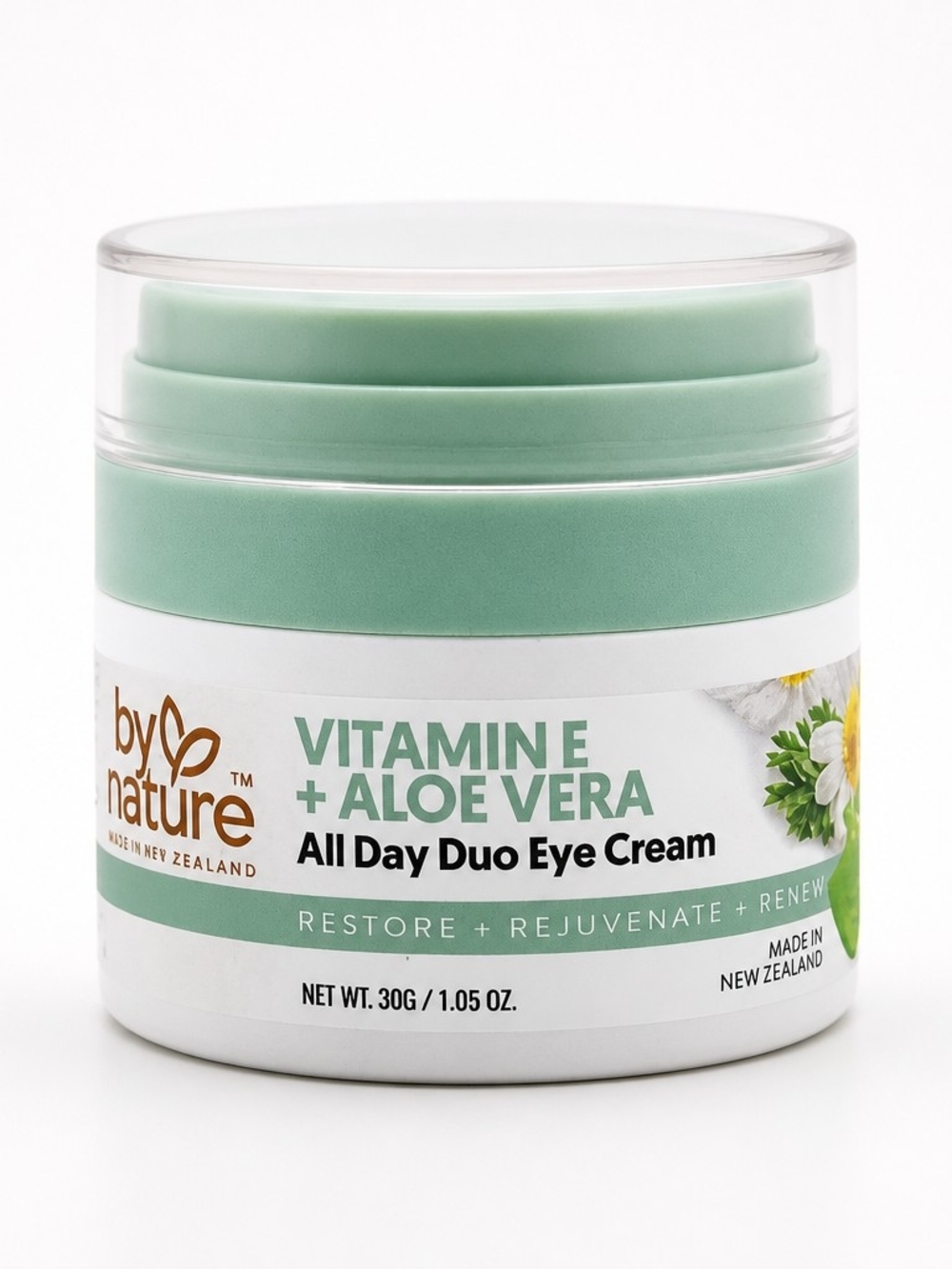 By Nature Vitamin E + Aloe Vera All Day Duo Eye Cream - Mint Green .30g NIB